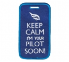 Embroidered Luggage Tag  - Keep Calm