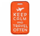 Embroidered Luggage Tag  - Keep Calm