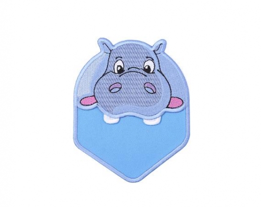 Embroidered Hippo Corner Bookmark