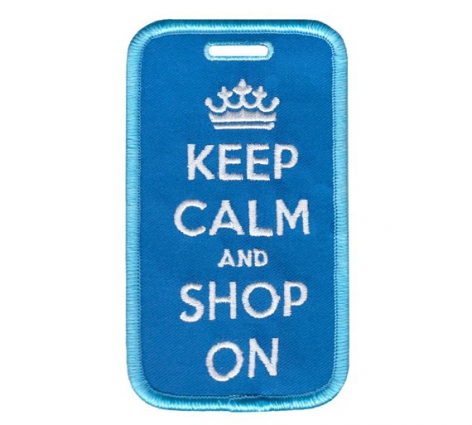Embroidered Luggage Tag  - Keep Calm