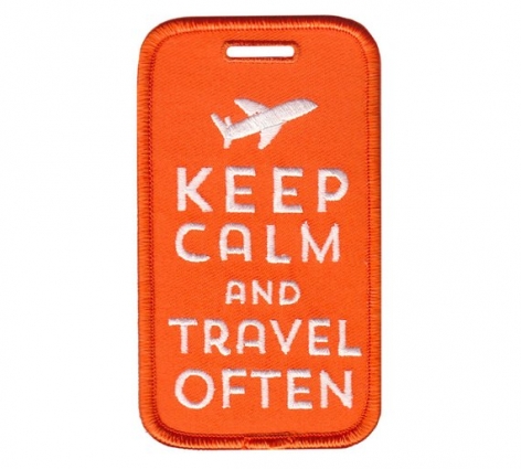 Embroidered Luggage Tag  - Keep Calm