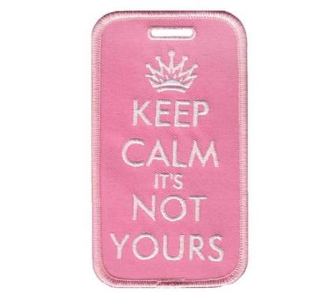 Embroidered Luggage Tag  - Keep Calm