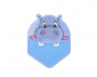 Embroidered Hippo Corner Bookmark